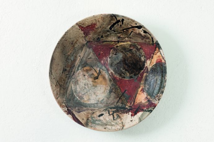 Ute Brade – bemalter Teller – 1999, ø 42,5cm – galerie metzger ceramic angewandte kunst keramik