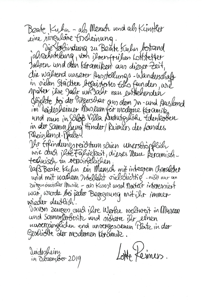 Text Lotte Reimers zu Beate Kuhn