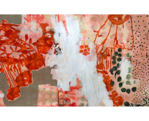 Claudia Spielmann - Landscape orange - 96 x 187 cm - Tusche auf Papier 2012