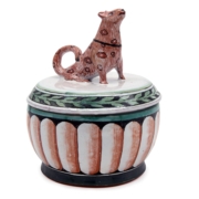 Sigrid Hipert-Artes Dose mit Hund galerie metzger gallery ceramic art object kunst