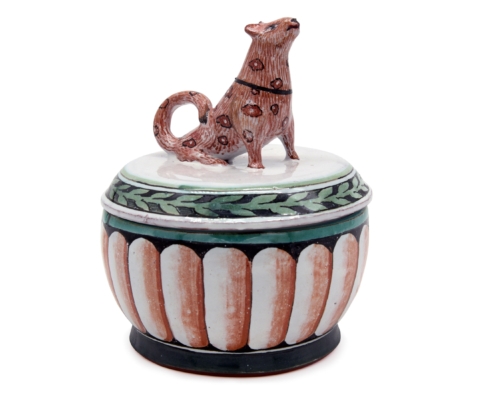 Sigrid Hipert-Artes Dose mit Hund galerie metzger gallery ceramic art object kunst