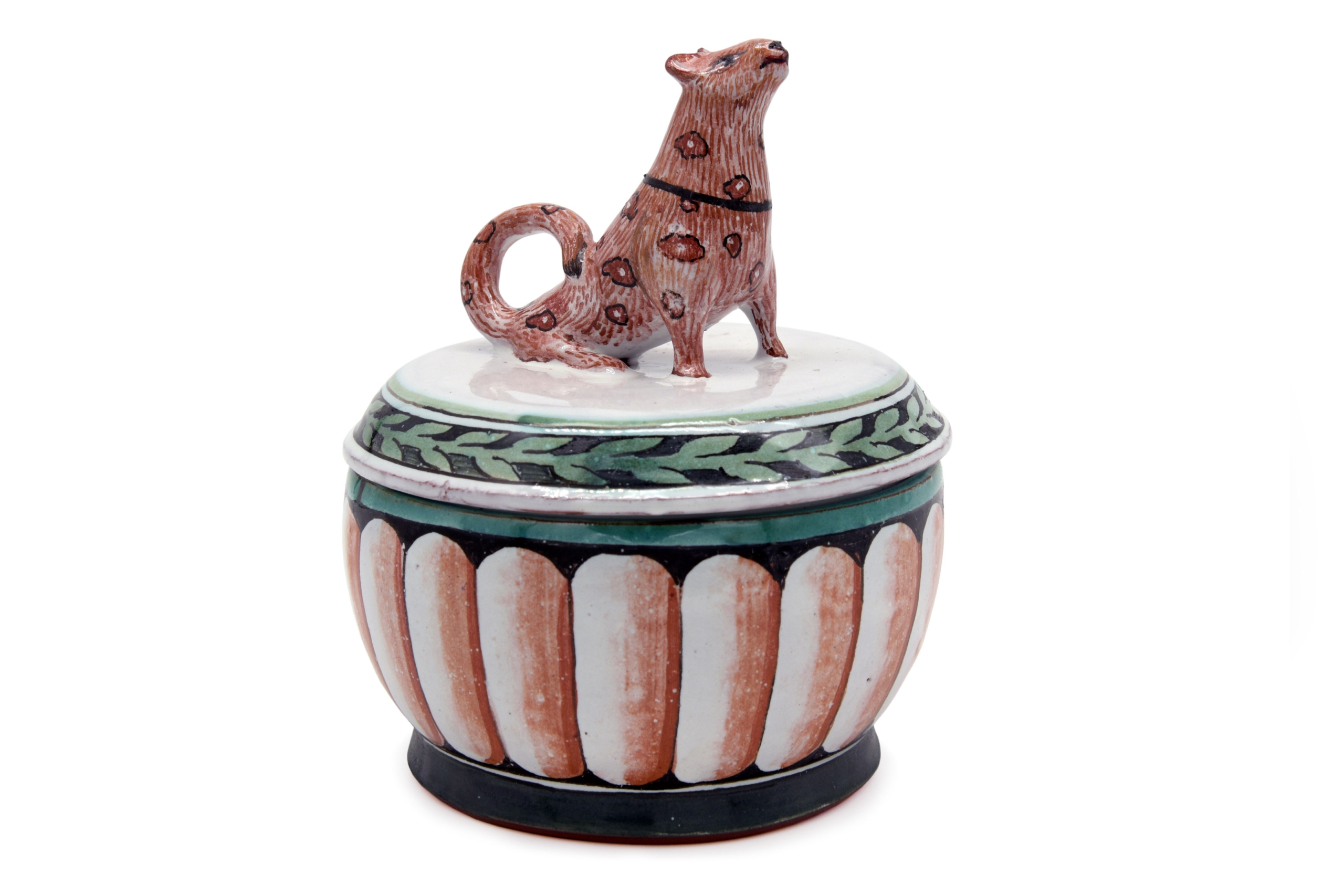Sigrid Hipert-Artes-Dose mit Hund-galerie metzger gallery ceramic art object kunst